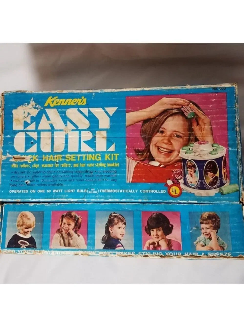 Kenner Easy Curl Set Blue Pink Hair Kit Vtg Model 900